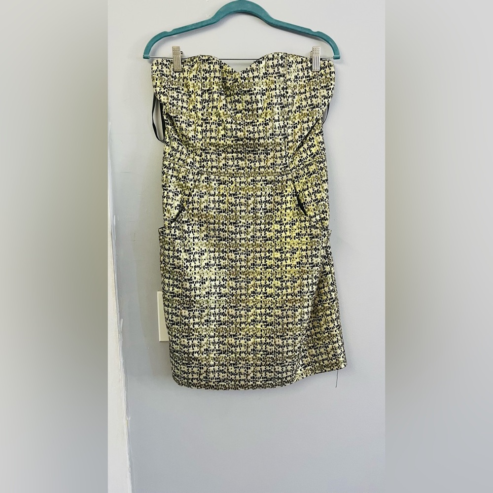 H&M Strapless Dress in Yellow and Black